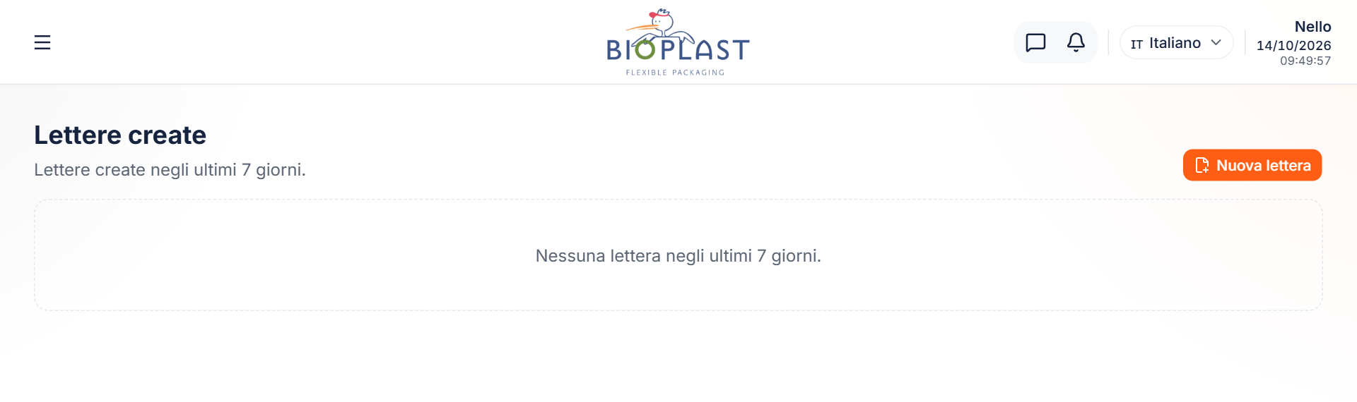 Elenco delle lettere di incarico create